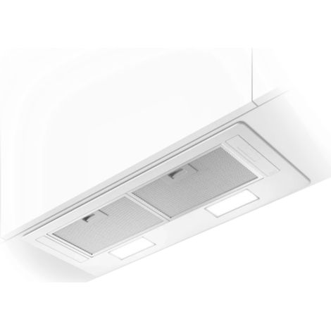 Elica – Hotte casquette encastrable 80 cm – Débit d'air max 365 m³/h – Niveau sonore max 66 dB – Extraction – Finition inox blanc