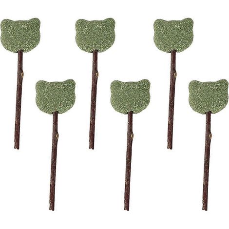 Lot de 6 sucettes à l'herbe à chat, jouet à mâcher à l'herbe à chat pour nettoyer les dents et les molaires, bâtonnet à mâcher - Style 1 (1/5)