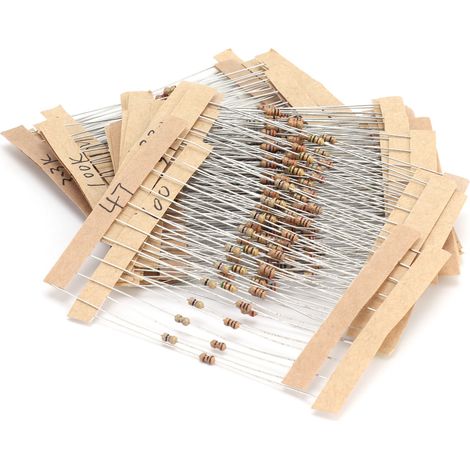 Ensemble 300 Résistances à Film Carbone 30 Valeurs 5% Graphite Pour Bricolage 10Ω à 1MΩ 1/6W (1/5)