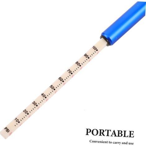 Medidor de presión de neumáticos - Manómetro de aire - Mantenimiento seguro - Alta precisión - 146 cm - Azul (1/5)