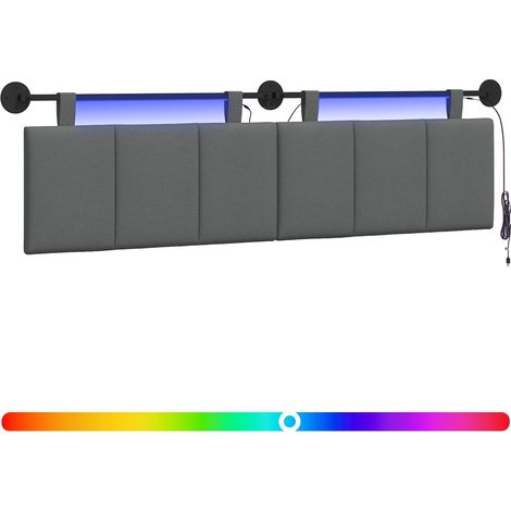 Maison Exclusive - Hängendes Kopfteil Mit LED Licht Dunkelgrau St (1/5)