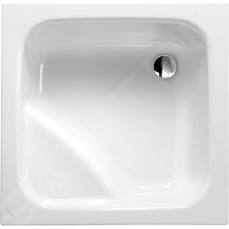 Receveur de douche à carreler 80x80 cm – Acrylique blanc – Installation à encastrer ou surélever – Bonde de vidage 52 mm – 50111 – Polysan (1/3)