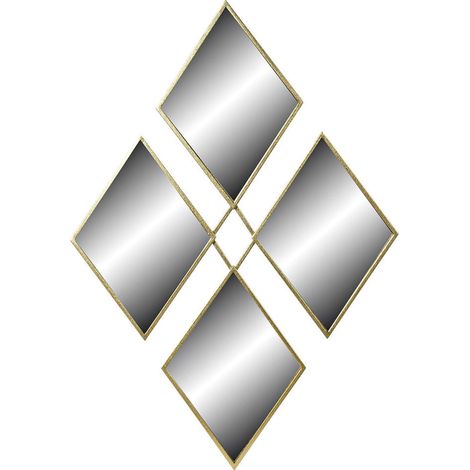 Miroir design losange doré pour élégance moderne - Doré éclatant