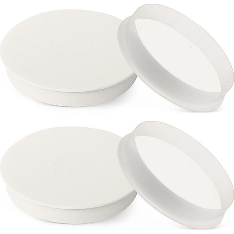 Bouchon de Tuyau d'égout en PVC 100mm Bouchon de Conduite 4 Paquet pour Tuyaux et Systèmes d'Égouts Tube Ligne Protection (DN100) (1/5)