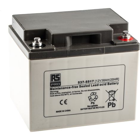 Batterie au plomb étanche RS PRO 12V 38Ah cyclique ( Prix pour 1 ) (1/3)