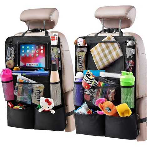 Organisateur de siège arrière de voiture, protection anti-coups de pied avec support pour tablette tactile, organisateur de siège arrière pour enfants, accessoires de voyage en voiture, protection ant (1/5)