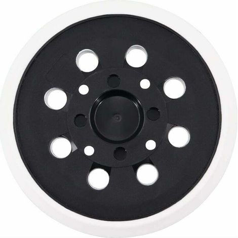 Plateau ponçage 125mm velcro 8 trous - Compatible Bosch PEX 300/400 AE - Blanc - Adhérence optimale
