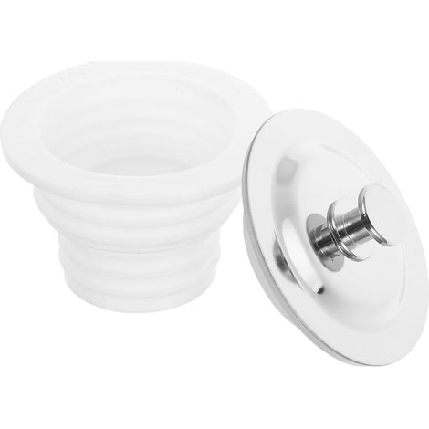 Bouchon de lavabo, inox, blanc, anti-fuite, pour salle d'eau (1/5)