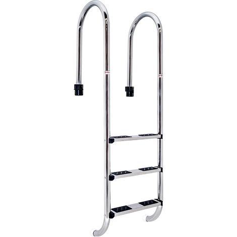 Scala per piscina qp narrow wall 4 gradini antiscivolo acciaio inox