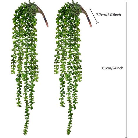 Plante Suspendue Artificielle - Chaîne De Perles - 4 Pièces - Longueur 60 cm - Pour Décoration Murale Intérieure Jardin Intérieur (1/5)