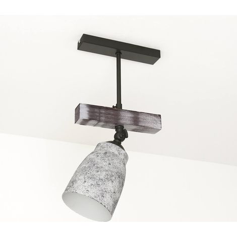 Shabby Chic plafonnier blanc gris orientable AGAP