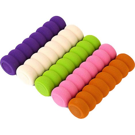 Topes de espuma para manijas de puertas, 10 unidades, protectores de espuma de silicona para manijas de puertas (10 unidades, morado) (1/4)