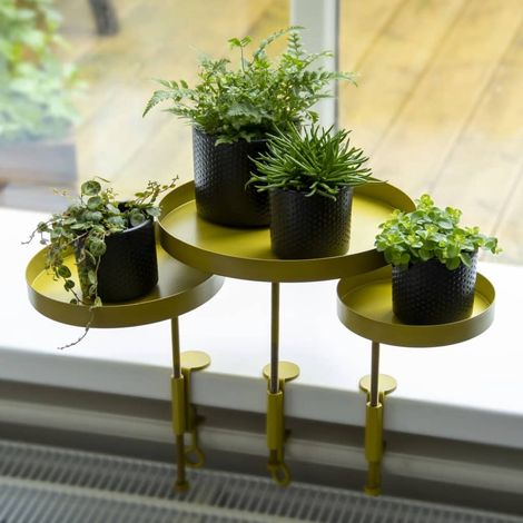 Esschert Design Fensterbankhalterung Goldgelb M rund Ø 18 cm - Metall (1/5)