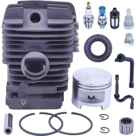 Kit Cylindre Piston 49mm Pour Stihl MS390 MS290 039 029 Joint Filtre Ligne Carburant Huile, Cylindre, Piston, Axe, Segment, Circlip, Filtre à Carburant, Tuyau de Carburant, Tuyau à Huile, Roulement à (1/5)