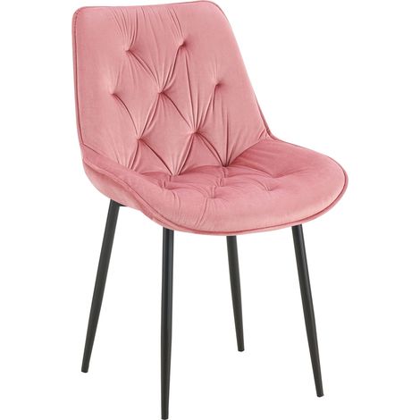 Esszimmerstuhl Wallace Samt rosa