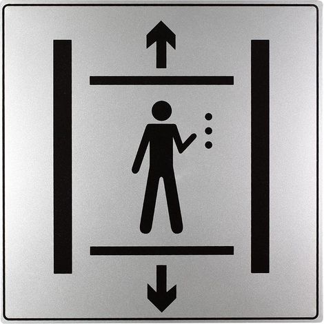 Plaque de porte Ascenseur - Gamme Iso 7001 200x200mm - 4380193