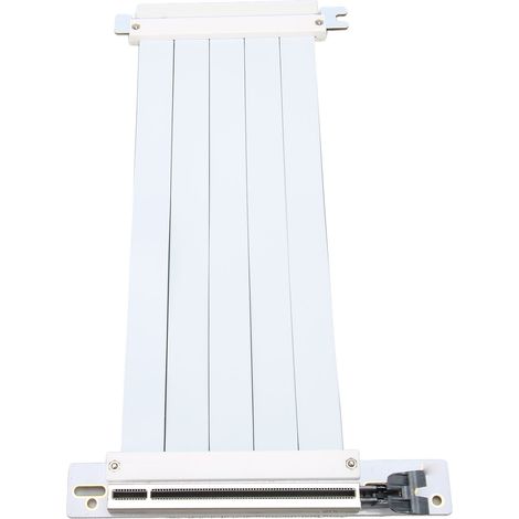 Rallonge PCIe 4.0 x16 coudée de 20 cm (7,9 pouces) avec transmission de 128 Gbit/s et protection contre les interférences pour carte graphique (blanche). (1/4)