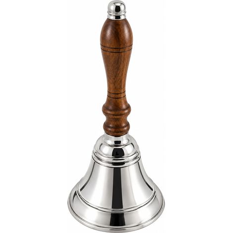 Cloche de table laiton nickelé et bois 16 cm (1/3)