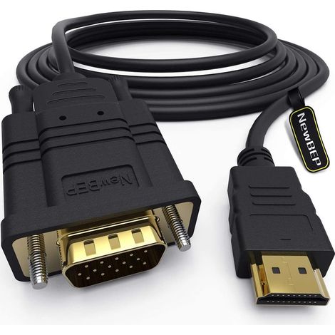Câble Adaptateur Hdmi Vers Vga - Convertisseur Actif 1080p - 1,8 M - Connecteurs Plaqués Or (1/5)