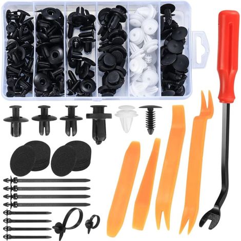 100 Pièces Clips Rivets Plastique Nylon Universels pour Voiture avec Attaches Câble et Outil de Retrait (1/4)