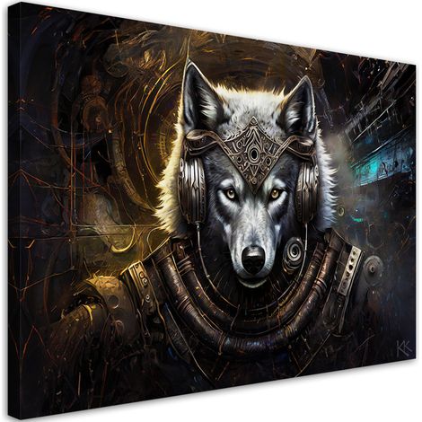 Tableau sur toile Tableau sur toile Loup Abstraction Animaux 100x70 (1/5)