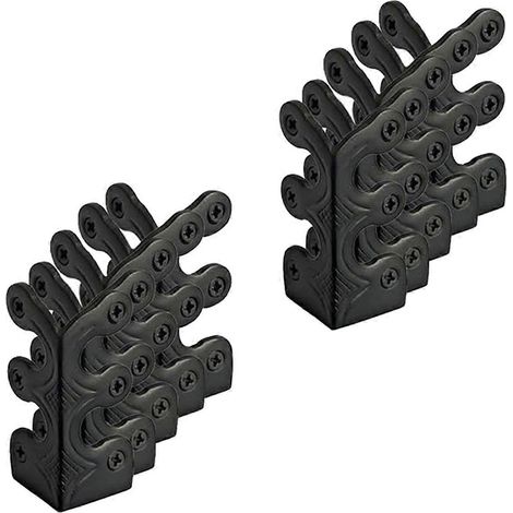 Lot de 10 protections d'angle pour plinthes Skiffers, en laiton massif, noires. (1/5)