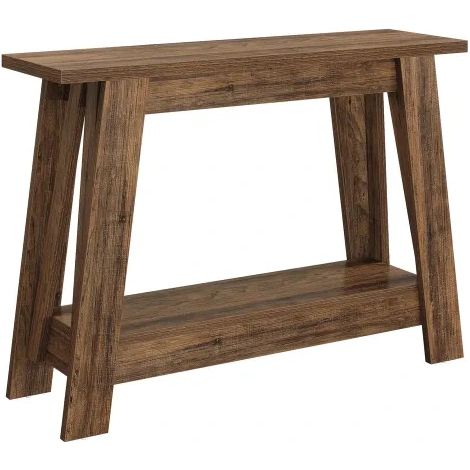 Console d’entrée étroite rustique en bois avec 2 niveaux de rangement, table de canapé 105 x 30 x 80 cm, style ferme, meuble d’appoint stable – CHICFURN (1/5)