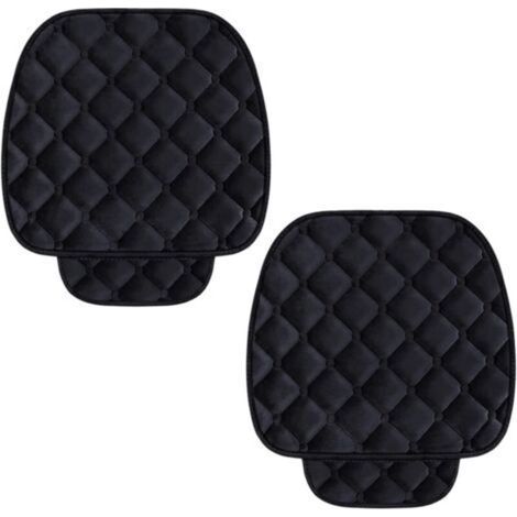 Coussin de Siège de Voiture Housse en Velours pour Arrière Chaise Siège Véhicule Protection Tapis Protection pour Animaux Compagnie (2 Siège Avant, Noir) (1/4)