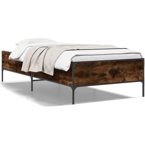 Maison Exclusive - Giroletto Rovere Fumo 90x200 cm in Legno Multistrato e Metallo (1/5)