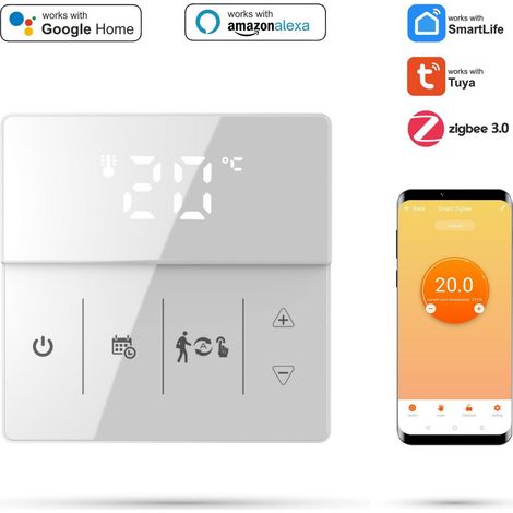Termostato ambiente Zigbee TUYA 3A PRO bianco (1/5)