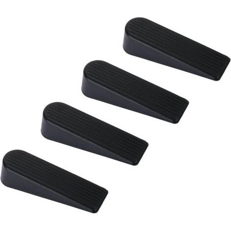 Cale Porte, 4 Pack Arrêt Cale de Porte Caoutchouc Mise A Niveau Arret de Porte, 100% Silicone, Non Toxique, Non Odeur, Noir (1/5)