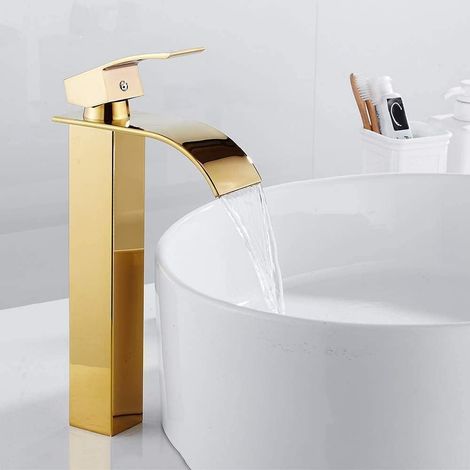 Robinets d'évier de cuisine, robinets dorés, robinets de lavabo, robinets, robinets de salle de bains, robinets en acier inoxydable (1/5)