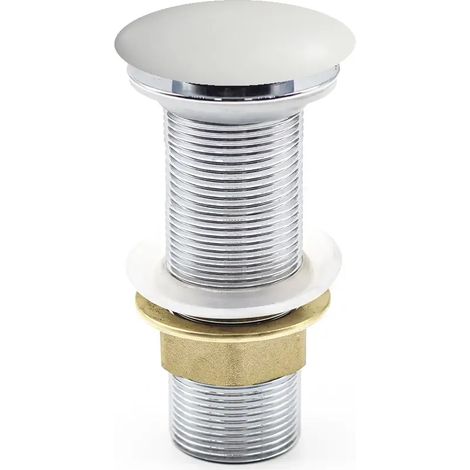 Piletta Click-Clack Universale Lavabo Bidet in Ottone con Tappo Bianco Opaco Mod. Noana (1/2)