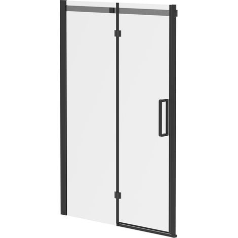 Series 10 Colore Matt Black 1400mm Inline Hinged Shower Door (1/5)