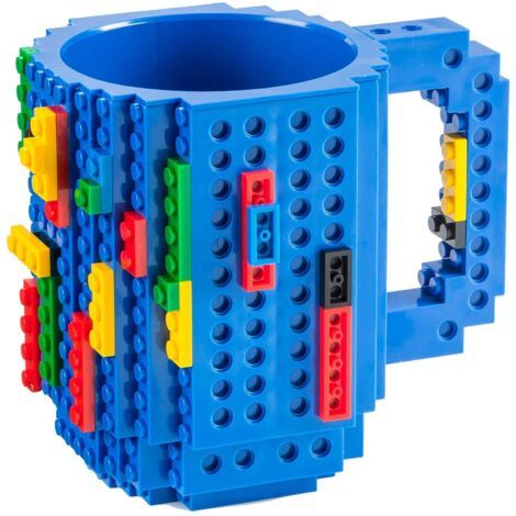 BUNTHAUS Build on Brick Mug Tasse à café en briques - Tasse en briques de construction Tasse à café 350ml (Bleu) (1/5)