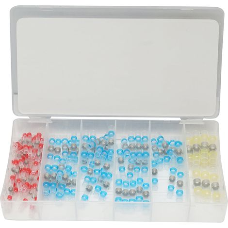 Set connettori termorestringenti con anello di stagno 0.5–6 mm², 100 pezzi (1/4)