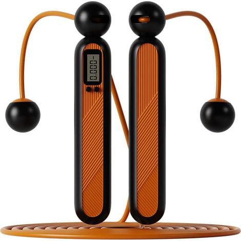 Corde à sauter avec compteur, corde à sauter ajustable avec roulements à billes et poignées antidérapantes, corde à sauter lestée intelligemment pour l'entraînement, les exercices de fitness, la muscu (1/5)