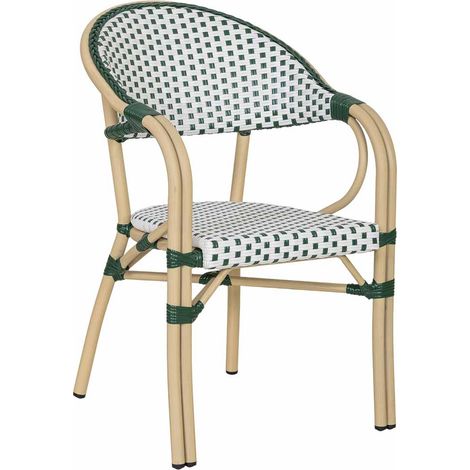 Silla de ratán sintético verde 56x60x85cm
