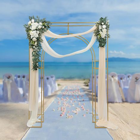 Arc de mariage arc carré fond de mariage stand 180x30x250cm or arc cadre fleur ballon décoration anniversaire décoration fête, jardin, mariage (or) (1/5)