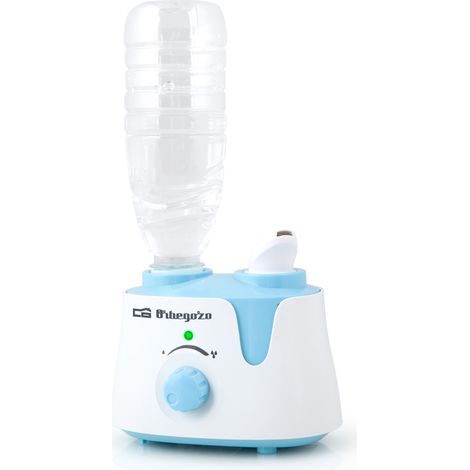 Humidificador Orbegozo HU 1000, micropulverización por ultrasonidos, salida de vapor regulable, apto para cualquier botella de plástico máx. 0,5 litros, adaptador botella incluido, 12 W (1/3)