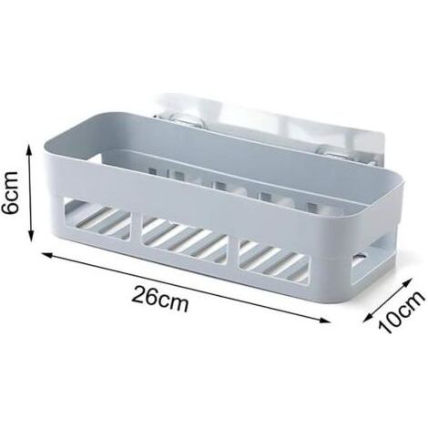 Duschablage, Duschorganizer ohne Bohren, Duschablage, Duschablage aus Kunststoff, Badezimmerablage aus Kunststoff, selbstklebende Duschablage zur Wandmontage, Aufbewahrung (Gr (1/4)