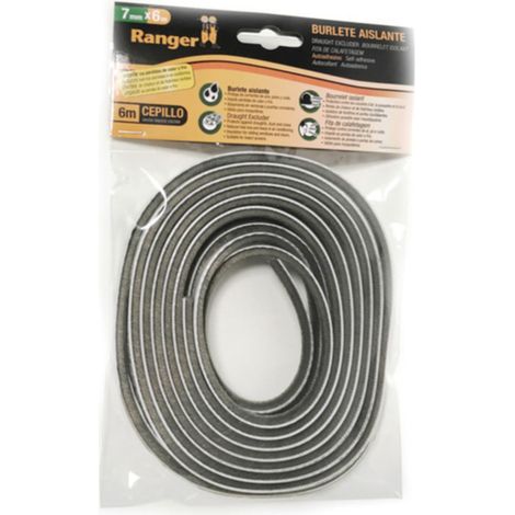 Burlete cepillo guías MIARCO 7 mm x 6 m con adhesivo -