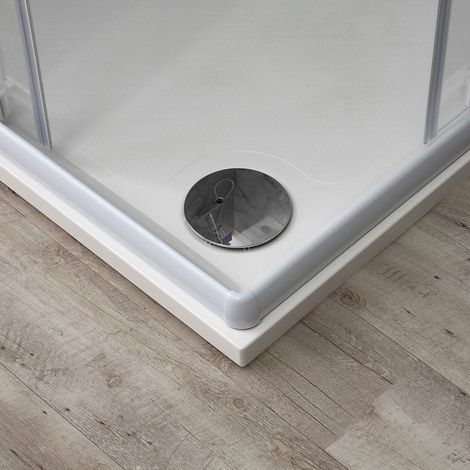 Kiamami Valentina – Cabine de douche carrée 70x70 cm – Verre trempé transparent 4 mm – 2 portes coulissantes sur roulettes – Système de fermeture magnétique