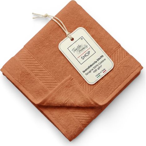 Scendidoccia Bagno Terracotta 50x70 Spugna Cotone 450 g/m² - Tappetino Doccia Made in Italy