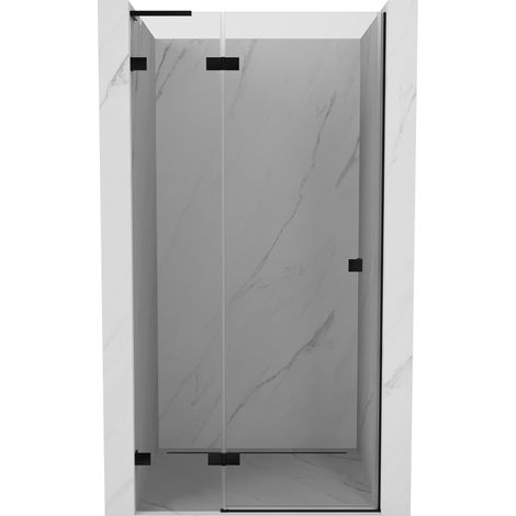 Mexen Lunar L porte de douche battante gauche 80 cm, transparent, noir - 834L-080-000-70-00-L (1/5)