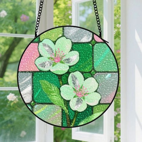 12.5cm Suspension décorative vitrale pour fenêtre, décoration de fenêtre, cadeau pour couples et amoureux (1/5)