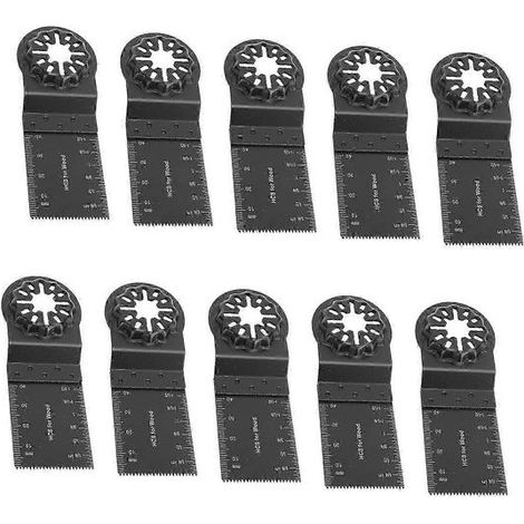 Lame de scie oscillante, lot de 10 lames multi-outils avec interface Starlock, profondeur de coupe 34 mm ou 40 mm. (1/5)
