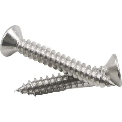 30/55 pièces M3.5 M4 longueur 8–50 mm Vis à tôle tête plate cruciforme en acier inoxydable bois