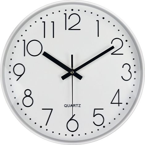 Horloge Murale 30CM (12 Pouces) Caractère Noir Blanc (1/5)