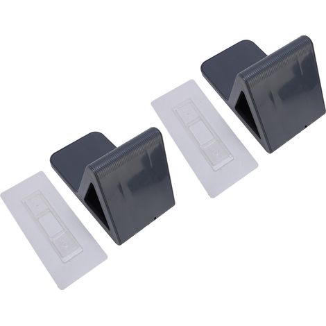 Paire de repose-pieds de douche triangle gris, sans perage (1/5)